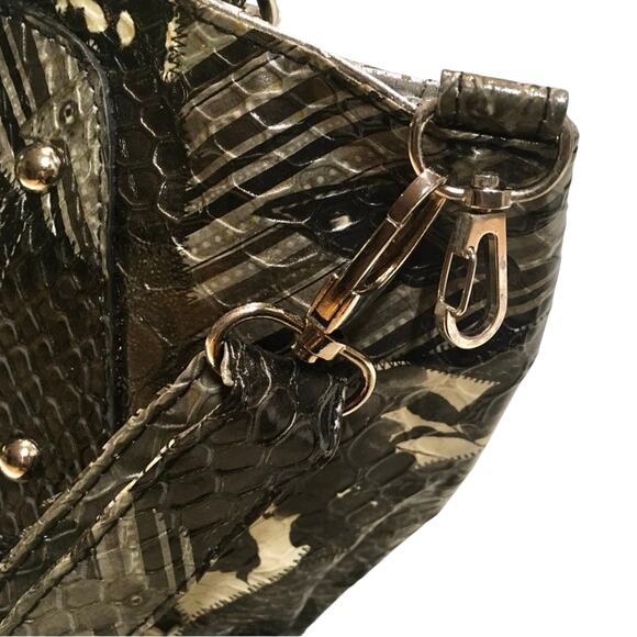 BRACIANO VINTAGE HANDBAG FAUX RATTLESNAKE SILVER - Picture 4 of 9